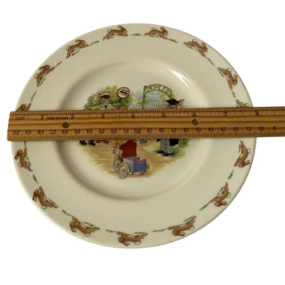 Bunnykins Salad Plate Royal Doulton Dish Bunnies School Gates 8in Tableware VTG - Picture 11 of 11